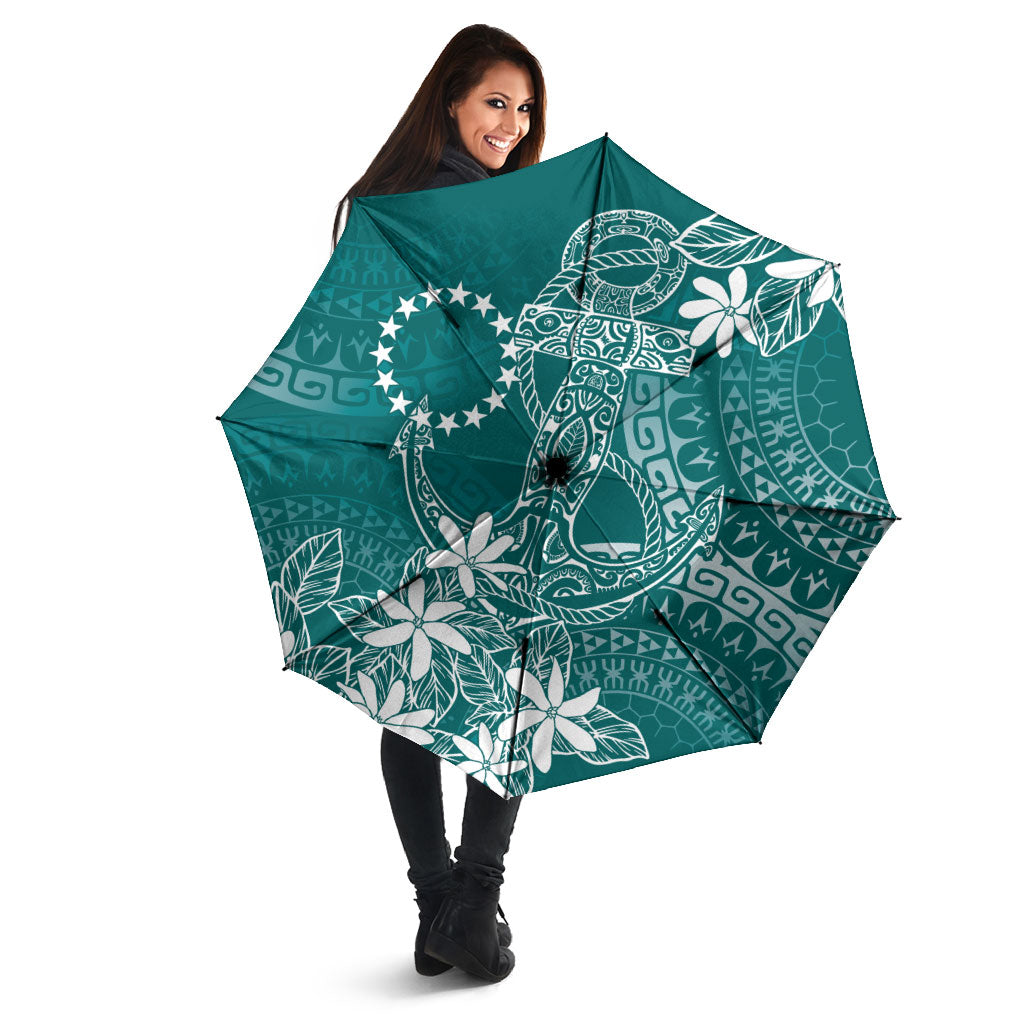 Teal Kuki Airani Tapakau Umbrella Tribal Anchor Mix Tiare LT7 - Polynesian Pride