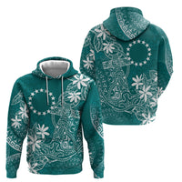 Teal Kuki Airani Tapakau Zip Hoodie Tribal Anchor Mix Tiare LT7 - Polynesian Pride