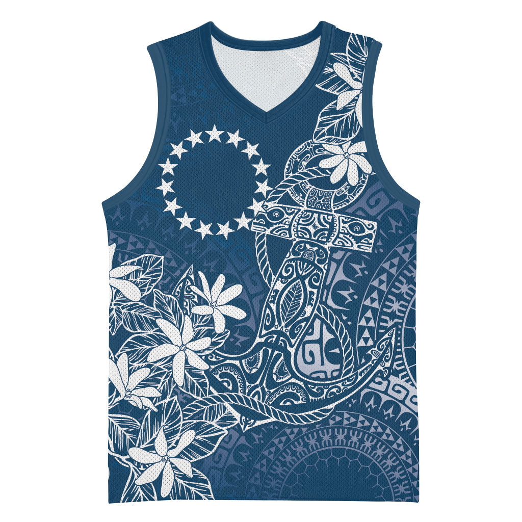 Navy Kuki Airani Tapakau Basketball Jersey Tribal Anchor Mix Tiare