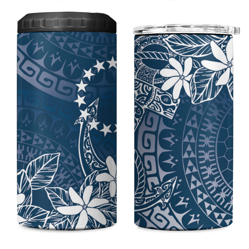 Navy Kuki Airani Tapakau 4 in 1 Can Cooler Tumbler Tribal Anchor Mix Tiare LT7 One Size: 16 oz Navy - Polynesian Pride