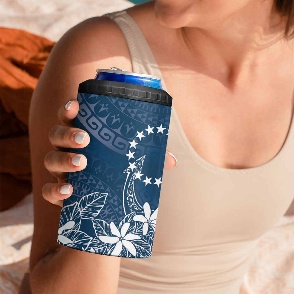 Navy Kuki Airani Tapakau 4 in 1 Can Cooler Tumbler Tribal Anchor Mix Tiare LT7 - Polynesian Pride