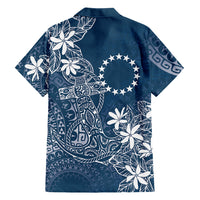 Navy Kuki Airani Tapakau Family Matching Off Shoulder Maxi Dress and Hawaiian Shirt Tribal Anchor Mix Tiare LT7 - Polynesian Pride