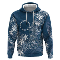 Navy Kuki Airani Tapakau Hoodie Tribal Anchor Mix Tiare