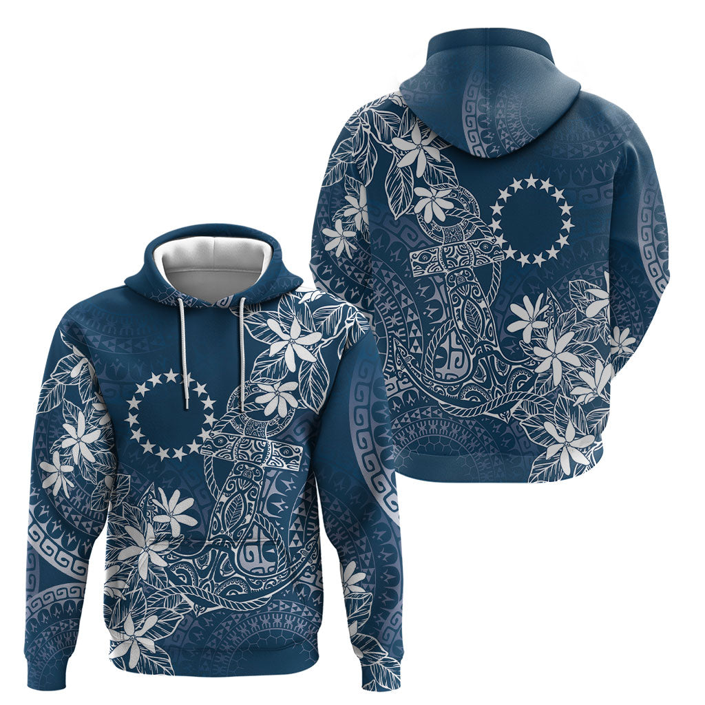 Navy Kuki Airani Tapakau Hoodie Tribal Anchor Mix Tiare