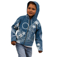 Navy Kuki Airani Tapakau Kid Hoodie Tribal Anchor Mix Tiare LT7 - Polynesian Pride
