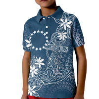 Navy Kuki Airani Tapakau Kid Polo Shirt Tribal Anchor Mix Tiare LT7 Kid Navy - Polynesian Pride