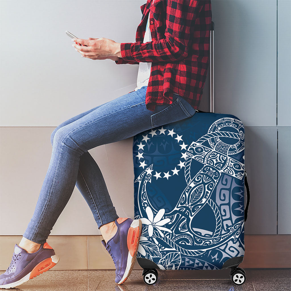 Navy Kuki Airani Tapakau Luggage Cover Tribal Anchor Mix Tiare LT7 - Polynesian Pride