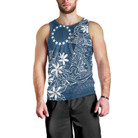 Navy Kuki Airani Tapakau Men Tank Top Tribal Anchor Mix Tiare