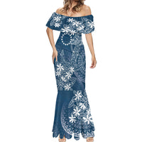 Navy Kuki Airani Tapakau Mermaid Dress Tribal Anchor Mix Tiare LT7 - Polynesian Pride