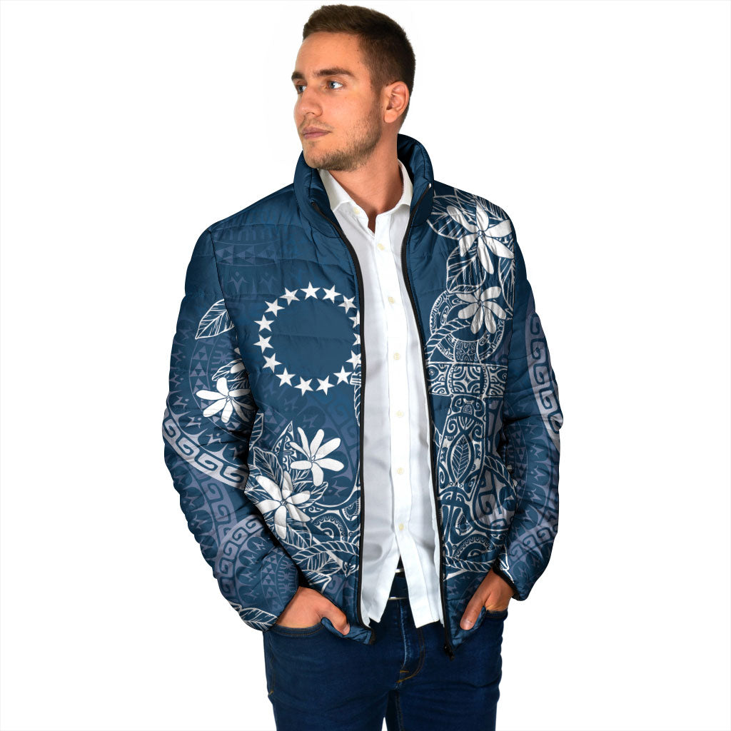 Navy Kuki Airani Tapakau Padded Jacket Tribal Anchor Mix Tiare
