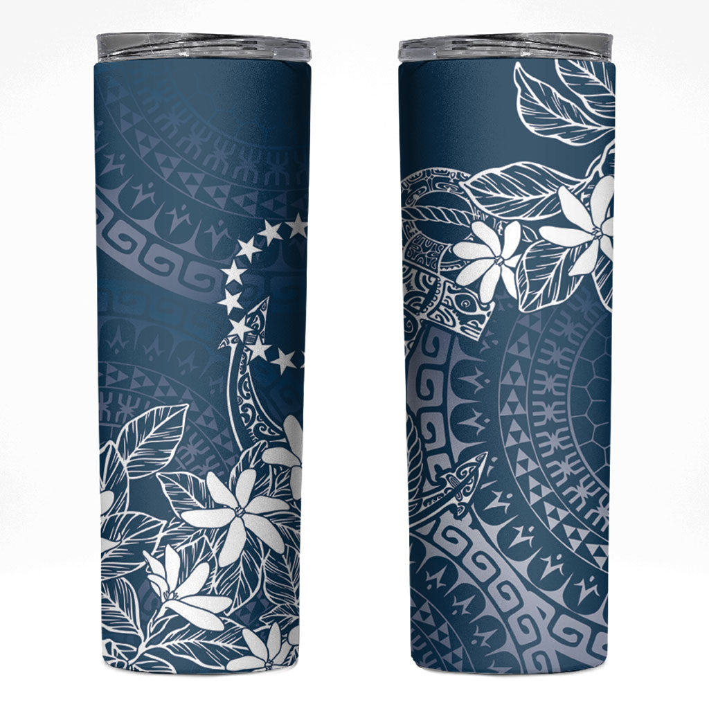 Navy Kuki Airani Tapakau Skinny Tumbler Tribal Anchor Mix Tiare LT7 Navy - Polynesian Pride