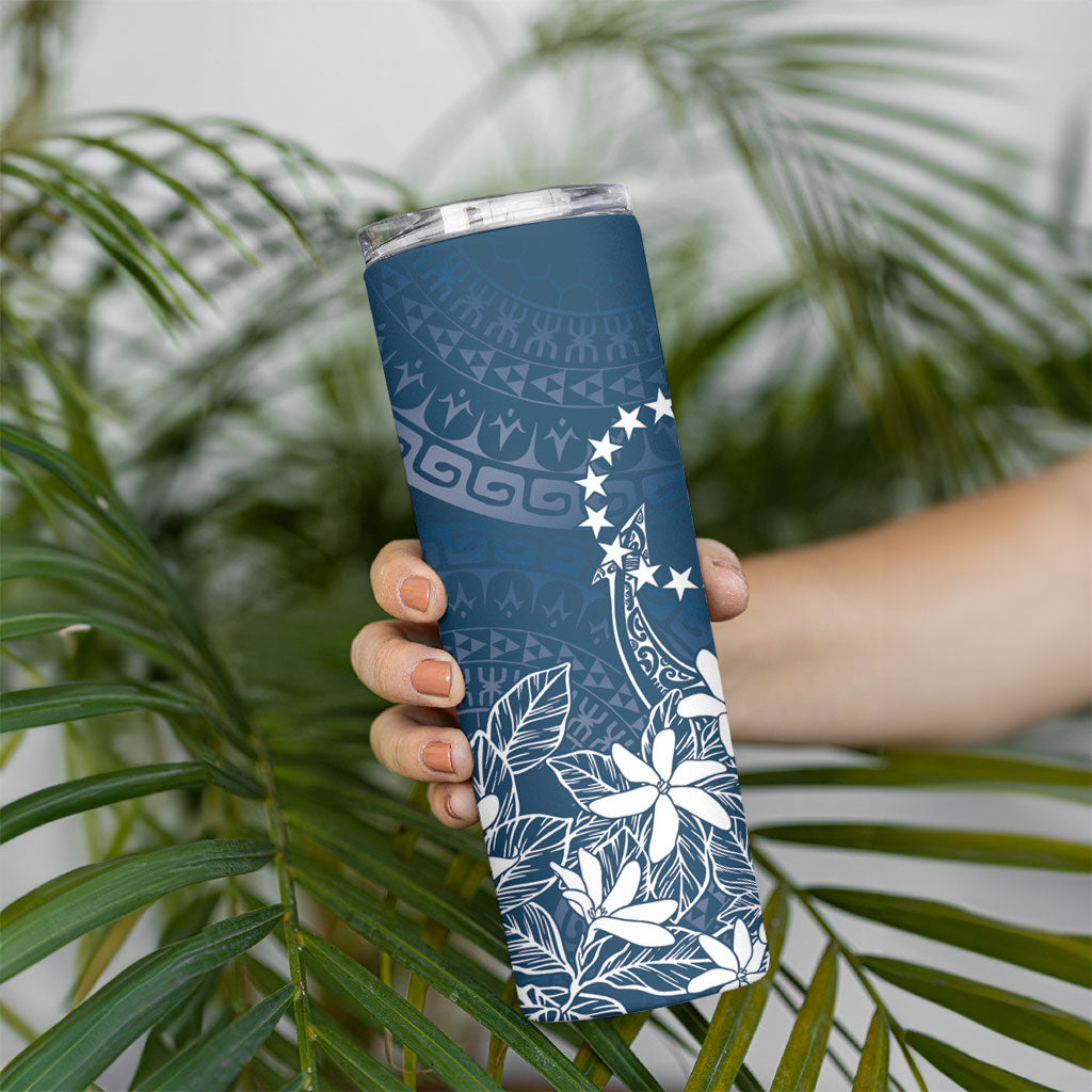 Navy Kuki Airani Tapakau Skinny Tumbler Tribal Anchor Mix Tiare LT7 - Polynesian Pride