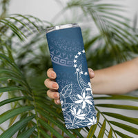 Navy Kuki Airani Tapakau Skinny Tumbler Tribal Anchor Mix Tiare LT7 - Polynesian Pride