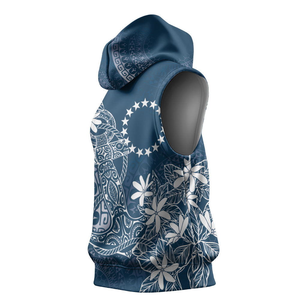 Navy Kuki Airani Tapakau Sleeveless Hoodie Tribal Anchor Mix Tiare LT7 - Polynesian Pride