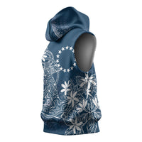 Navy Kuki Airani Tapakau Sleeveless Hoodie Tribal Anchor Mix Tiare LT7 - Polynesian Pride