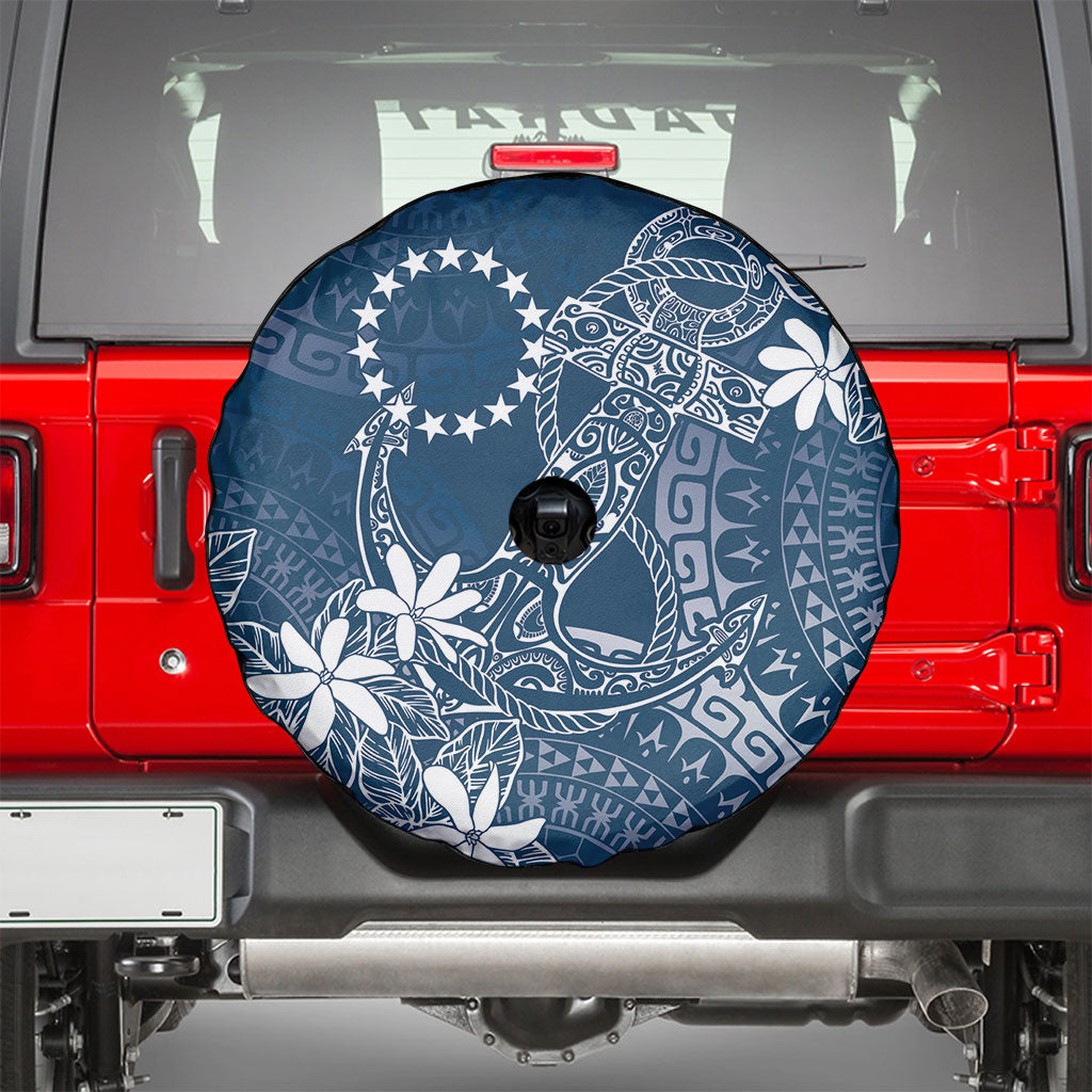Navy Kuki Airani Tapakau Spare Tire Cover Tribal Anchor Mix Tiare LT7 - Polynesian Pride