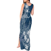 Navy Kuki Airani Tapakau Tank Maxi Dress Tribal Anchor Mix Tiare LT7 - Polynesian Pride