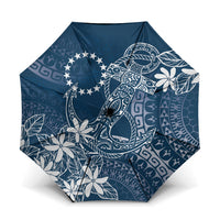 Navy Kuki Airani Tapakau Umbrella Tribal Anchor Mix Tiare LT7 One Size Folded 11.42 inch Opened Diameter 37.4 inch Navy - Polynesian Pride