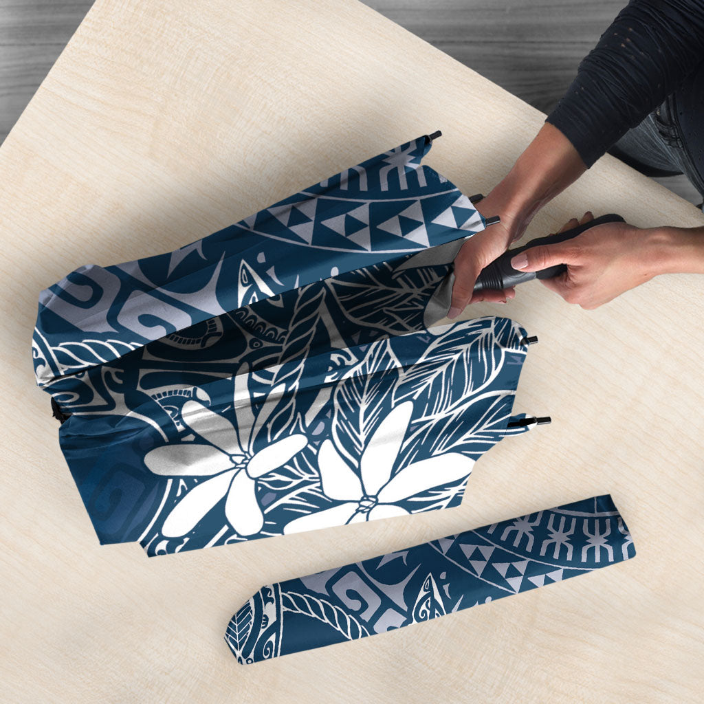 Navy Kuki Airani Tapakau Umbrella Tribal Anchor Mix Tiare LT7 - Polynesian Pride