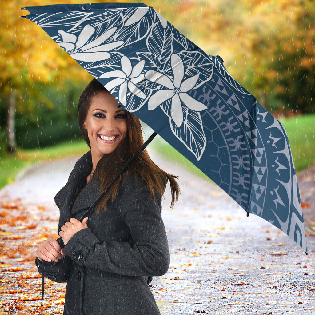 Navy Kuki Airani Tapakau Umbrella Tribal Anchor Mix Tiare LT7 - Polynesian Pride