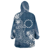 Navy Kuki Airani Tapakau Wearable Blanket Hoodie Tribal Anchor Mix Tiare LT7 - Polynesian Pride