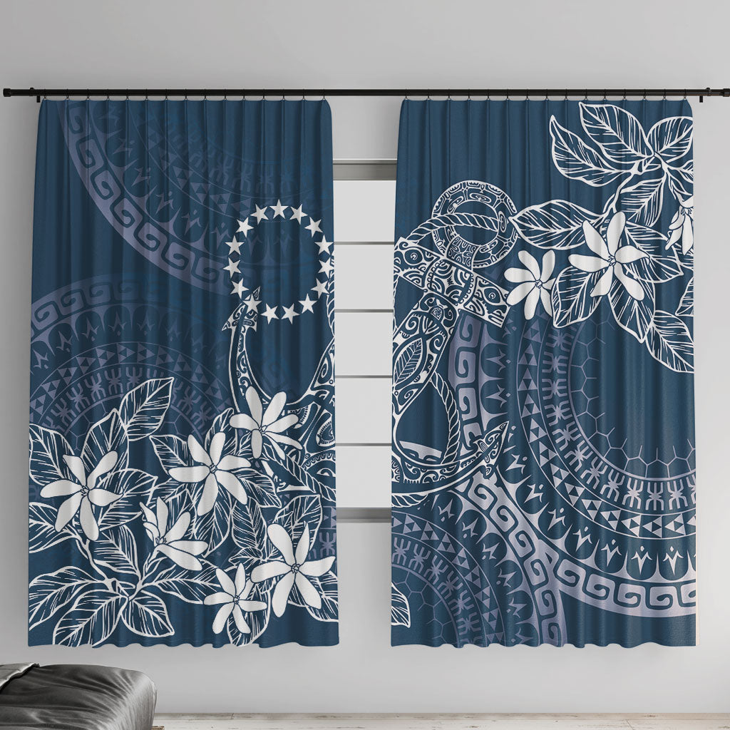 Navy Kuki Airani Tapakau Window Curtain Tribal Anchor Mix Tiare