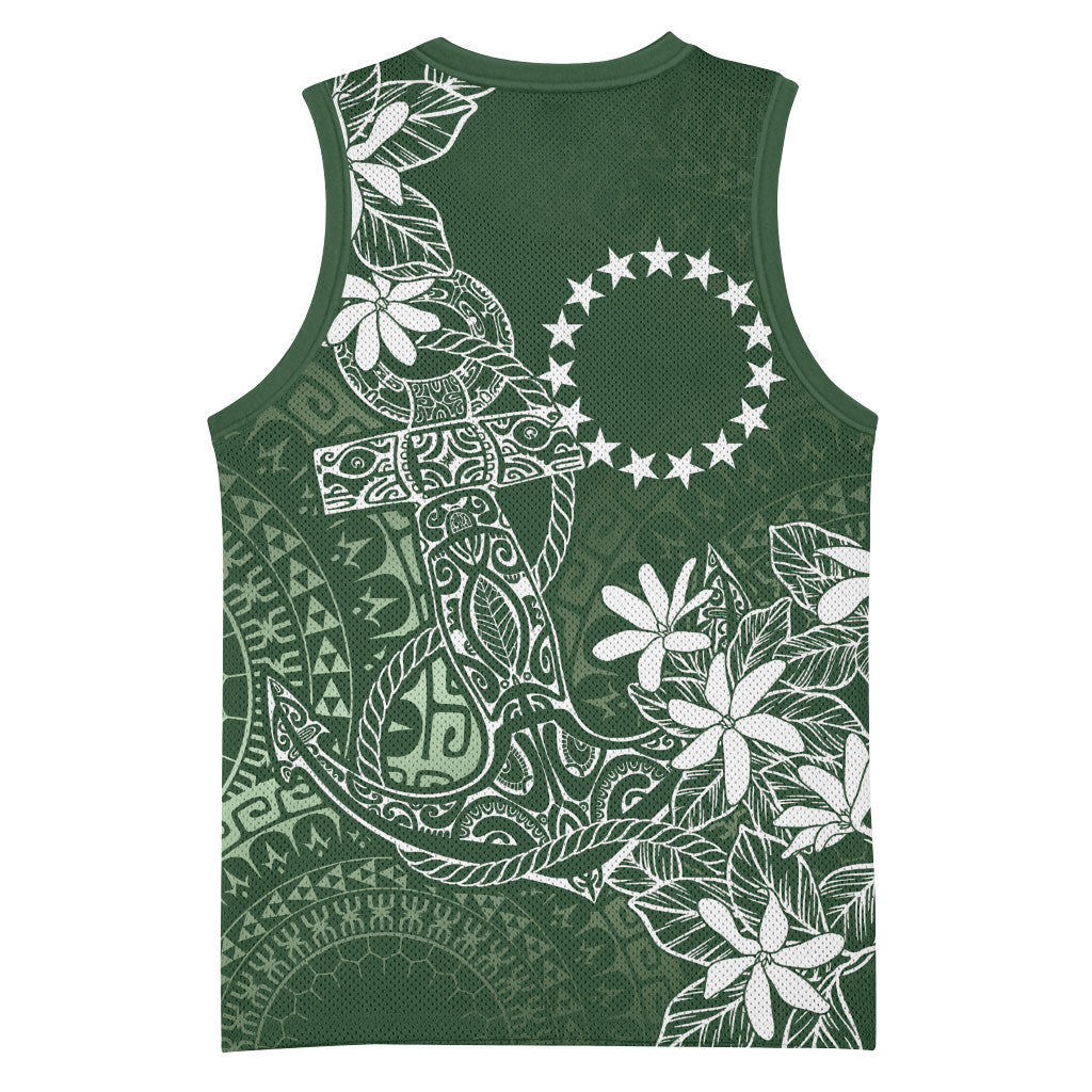 Sage Green Kuki Airani Tapakau Basketball Jersey Tribal Anchor Mix Tiare LT7 - Polynesian Pride