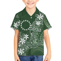 Sage Green Kuki Airani Tapakau Family Matching Mermaid Dress and Hawaiian Shirt Tribal Anchor Mix Tiare LT7 Son's Shirt Sage Green - Polynesian Pride