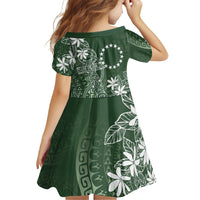 Sage Green Kuki Airani Tapakau Family Matching Off Shoulder Maxi Dress and Hawaiian Shirt Tribal Anchor Mix Tiare LT7 - Polynesian Pride