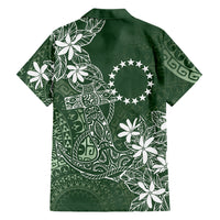 Sage Green Kuki Airani Tapakau Family Matching Off Shoulder Maxi Dress and Hawaiian Shirt Tribal Anchor Mix Tiare LT7 - Polynesian Pride