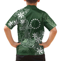Sage Green Kuki Airani Tapakau Family Matching Short Sleeve Bodycon Dress and Hawaiian Shirt Tribal Anchor Mix Tiare LT7 - Polynesian Pride