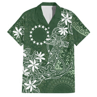 Sage Green Kuki Airani Tapakau Family Matching Summer Maxi Dress and Hawaiian Shirt Tribal Anchor Mix Tiare LT7 Dad's Shirt - Short Sleeve Sage Green - Polynesian Pride