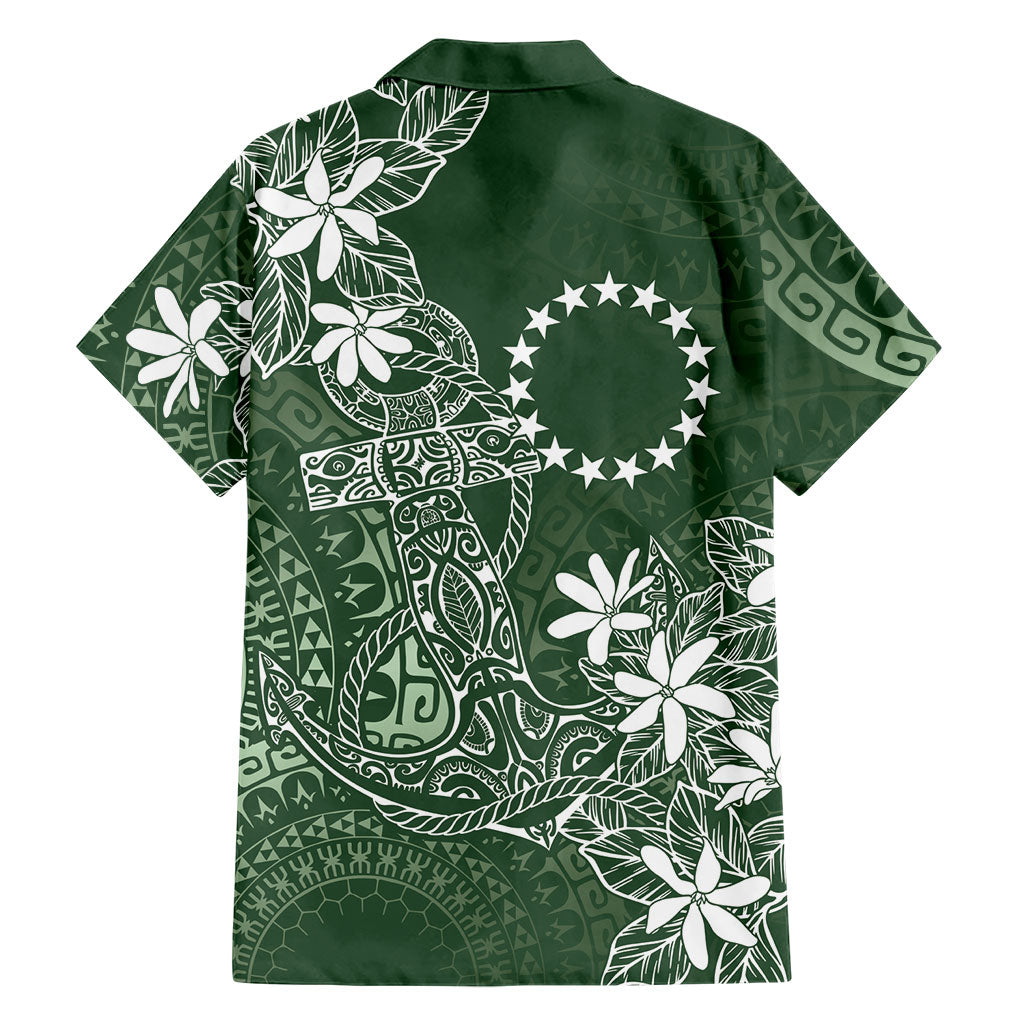 Sage Green Kuki Airani Tapakau Family Matching Summer Maxi Dress and Hawaiian Shirt Tribal Anchor Mix Tiare LT7 - Polynesian Pride