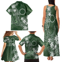 Sage Green Kuki Airani Tapakau Family Matching Tank Maxi Dress and Hawaiian Shirt Tribal Anchor Mix Tiare LT7 - Polynesian Pride