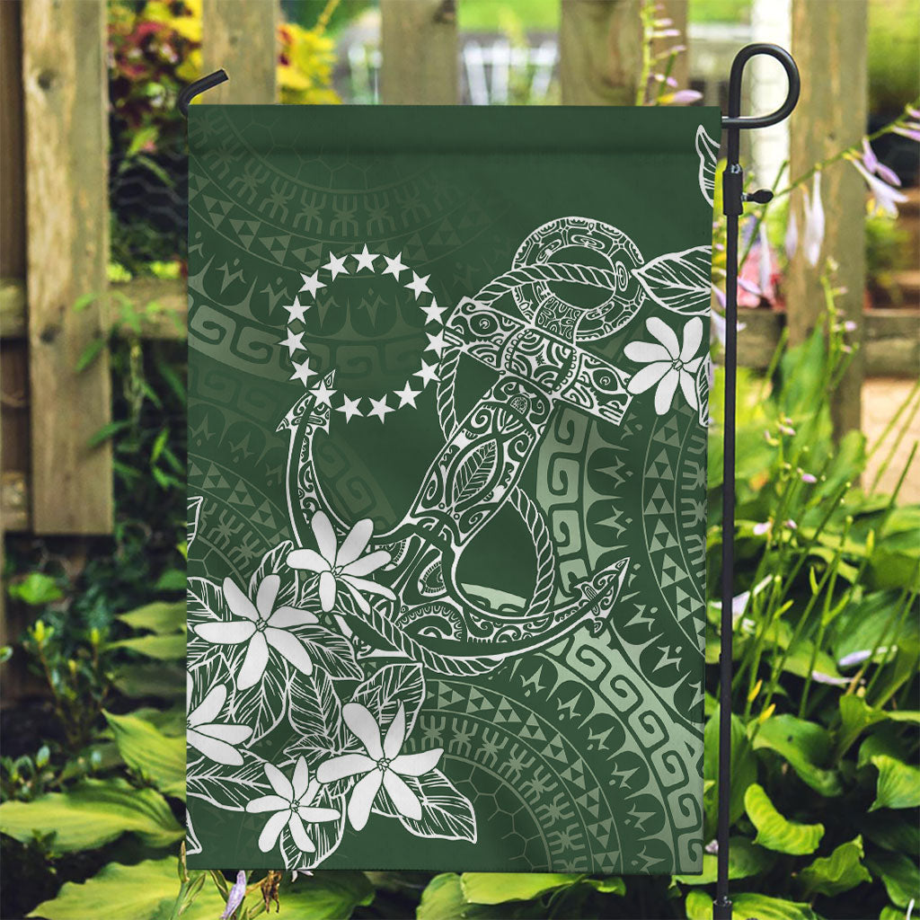 Sage Green Kuki Airani Tapakau Garden Flag Tribal Anchor Mix Tiare LT7 Garden Flag Sage Green - Polynesian Pride