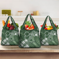 Sage Green Kuki Airani Tapakau Grocery Bag Tribal Anchor Mix Tiare LT7 3-pack One Size Sage Green - Polynesian Pride