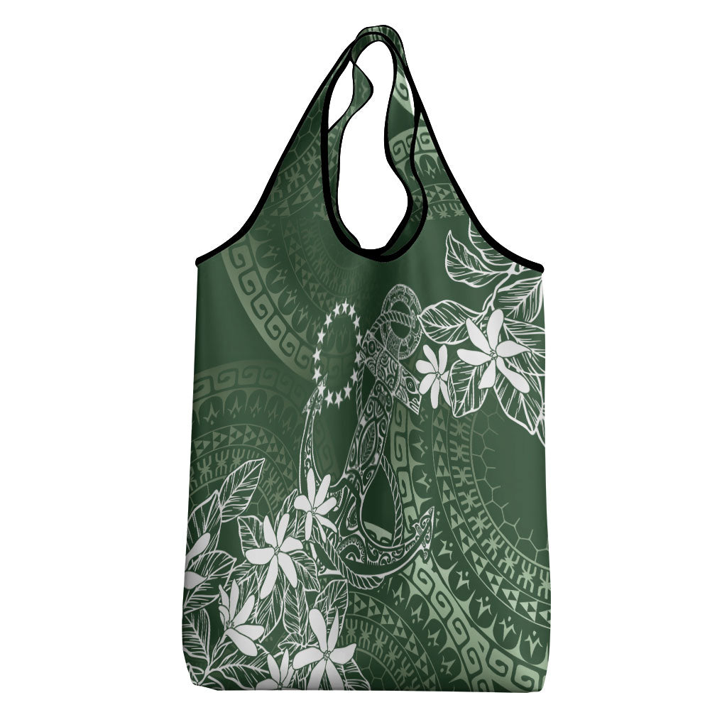 Sage Green Kuki Airani Tapakau Grocery Bag Tribal Anchor Mix Tiare LT7 - Polynesian Pride