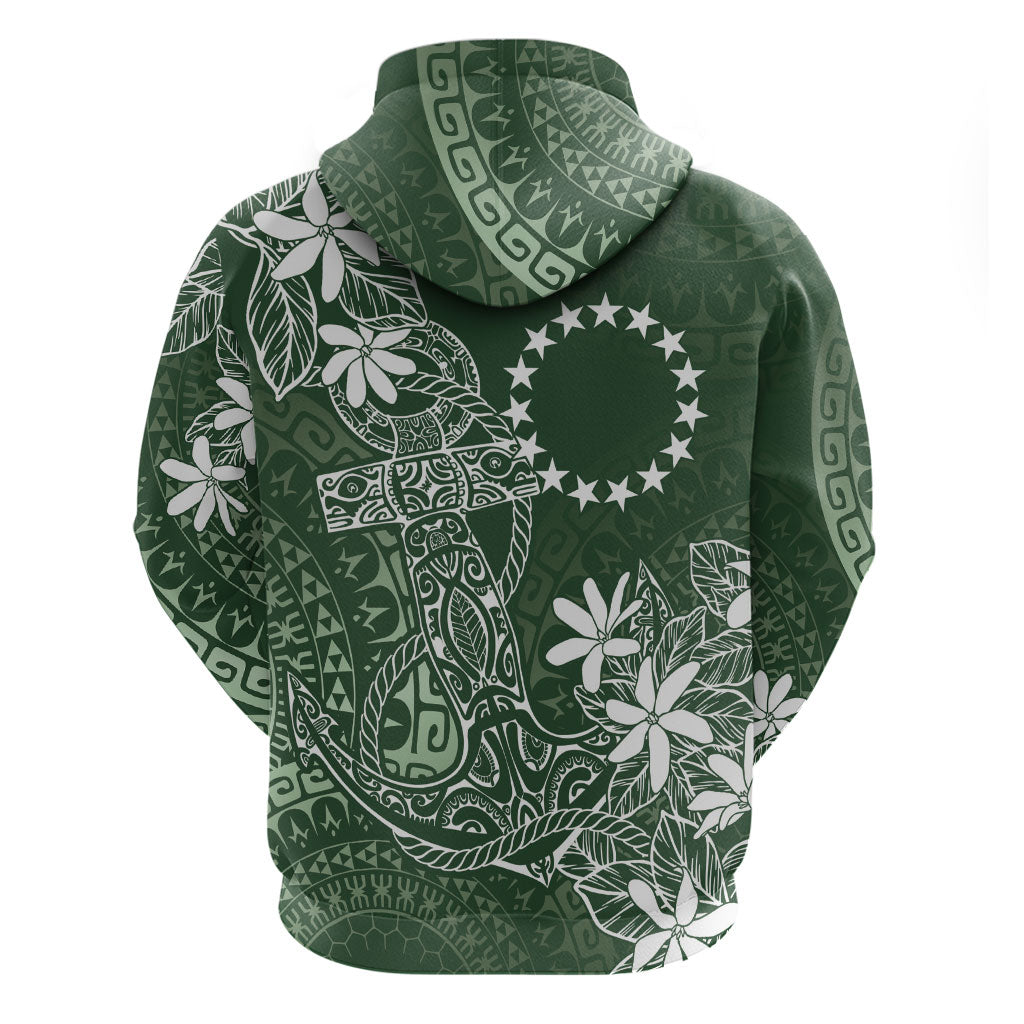 Sage Green Kuki Airani Tapakau Hoodie Tribal Anchor Mix Tiare LT7 - Polynesian Pride