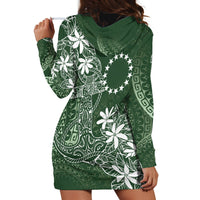 Sage Green Kuki Airani Tapakau Hoodie Dress Tribal Anchor Mix Tiare LT7 - Polynesian Pride