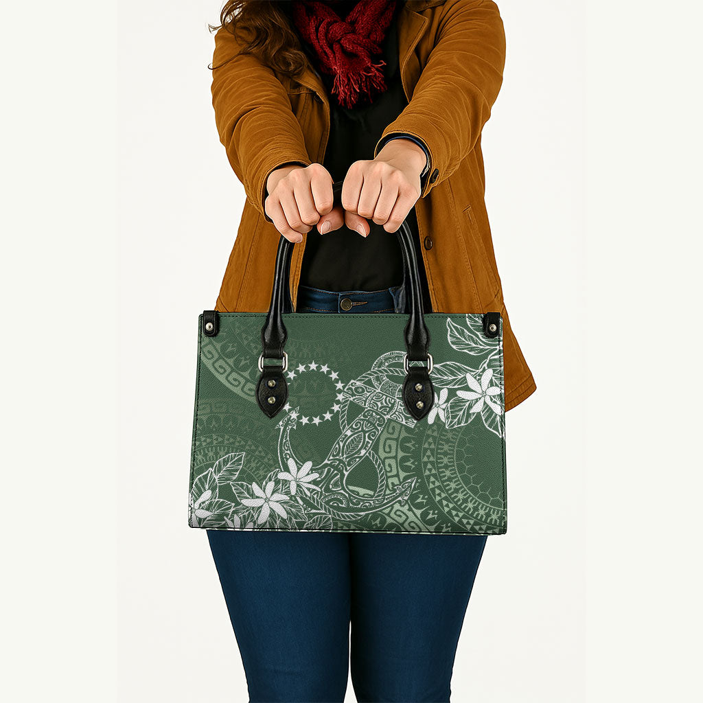 Sage Green Kuki Airani Tapakau Leather Bag Tribal Anchor Mix Tiare