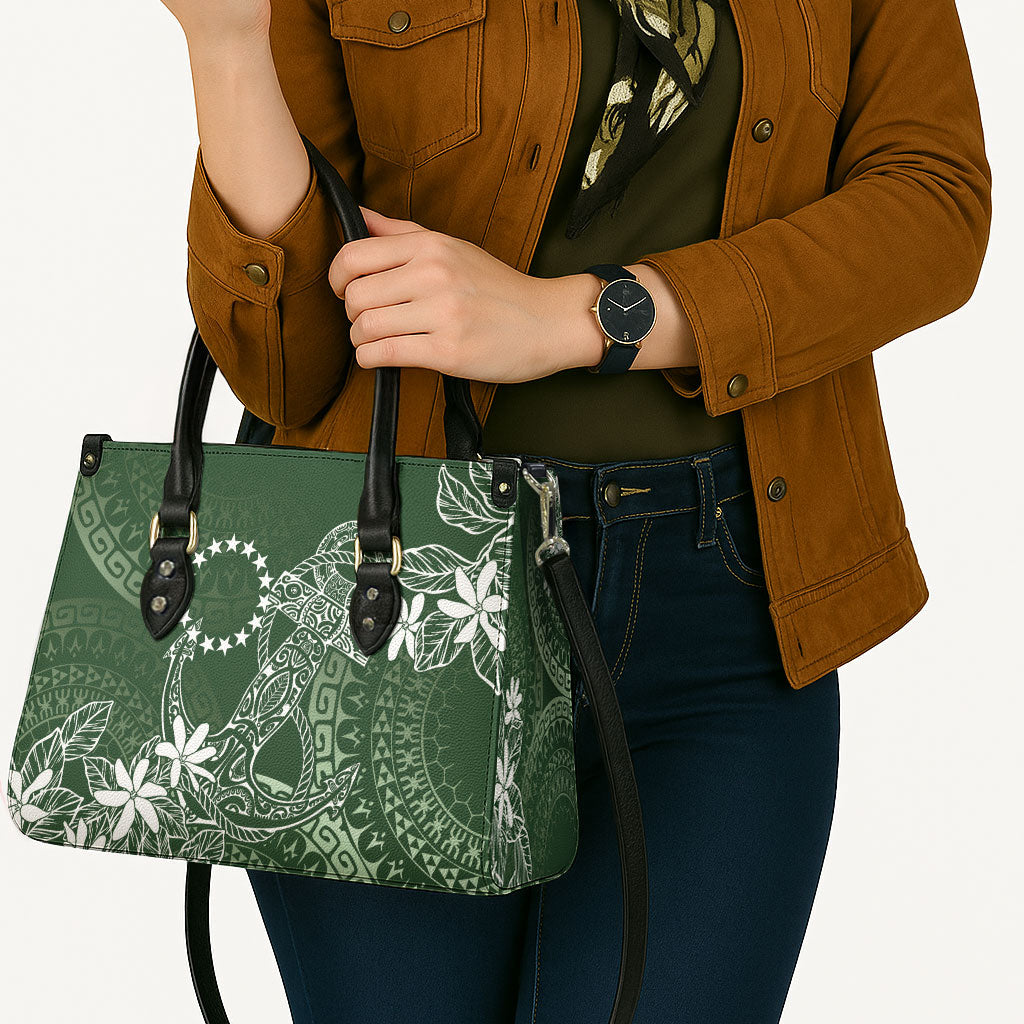 Sage Green Kuki Airani Tapakau Leather Bag Tribal Anchor Mix Tiare