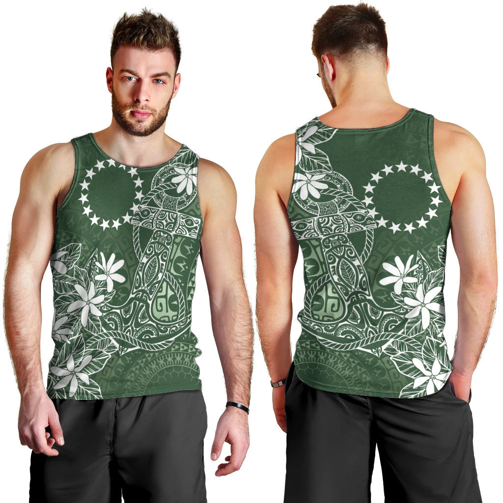 Sage Green Kuki Airani Tapakau Men Tank Top Tribal Anchor Mix Tiare LT7 - Polynesian Pride