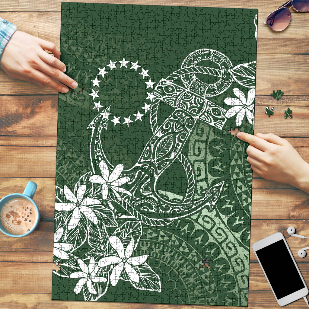 Sage Green Kuki Airani Tapakau Puzzle Tribal Anchor Mix Tiare LT7 Sage Green - Polynesian Pride