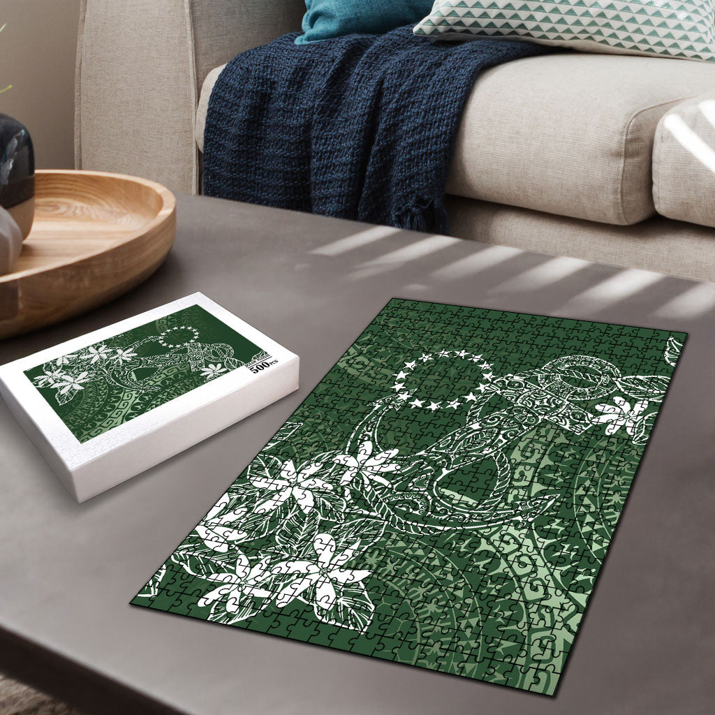 Sage Green Kuki Airani Tapakau Puzzle Tribal Anchor Mix Tiare LT7 - Polynesian Pride