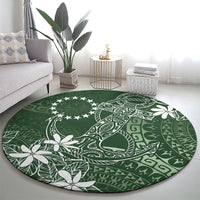 Sage Green Kuki Airani Tapakau Round Carpet Tribal Anchor Mix Tiare