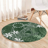 Sage Green Kuki Airani Tapakau Round Carpet Tribal Anchor Mix Tiare