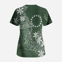 Sage Green Kuki Airani Tapakau Scrub Top Tribal Anchor Mix Tiare