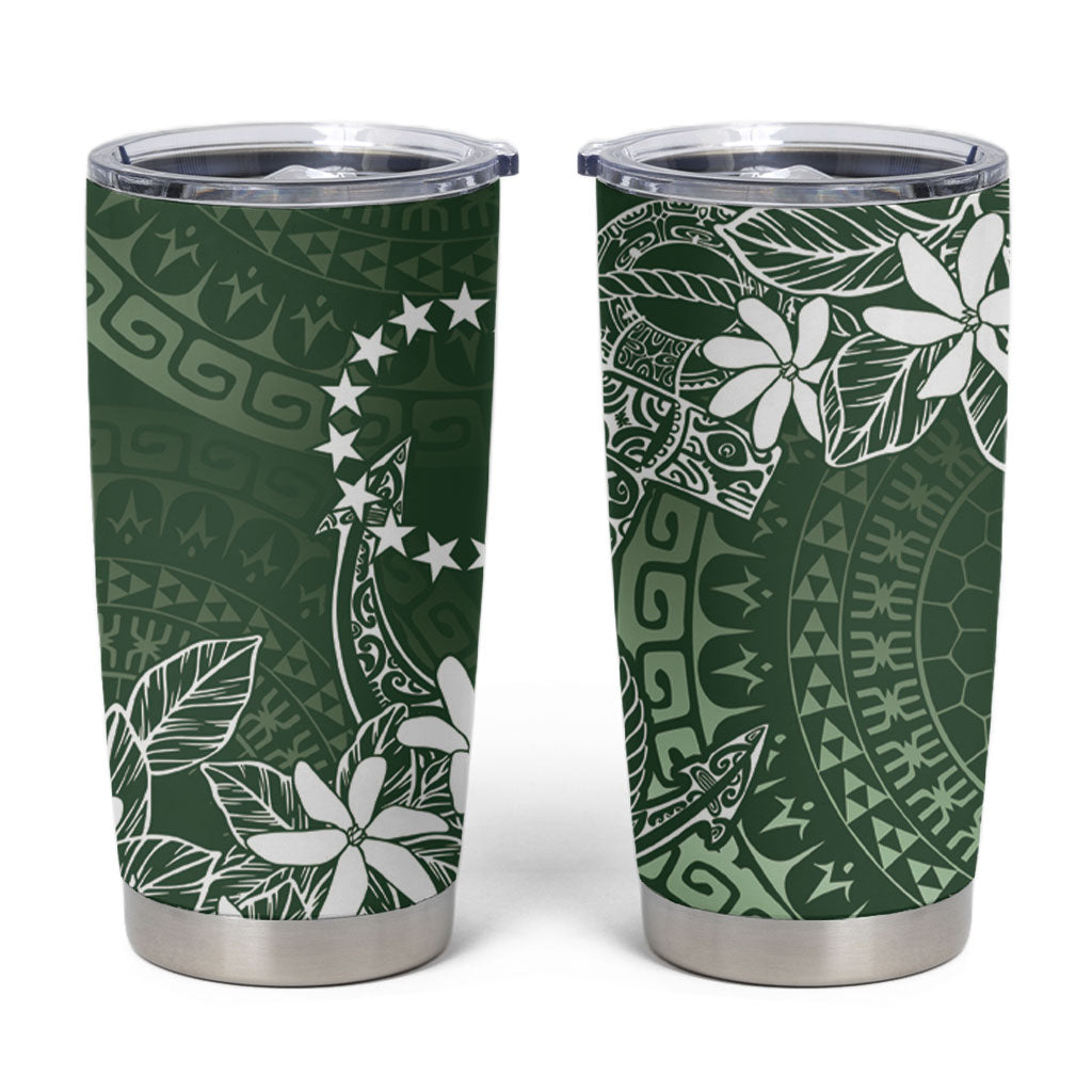 Sage Green Kuki Airani Tapakau Tumbler Cup Tribal Anchor Mix Tiare LT7 Sage Green - Polynesian Pride