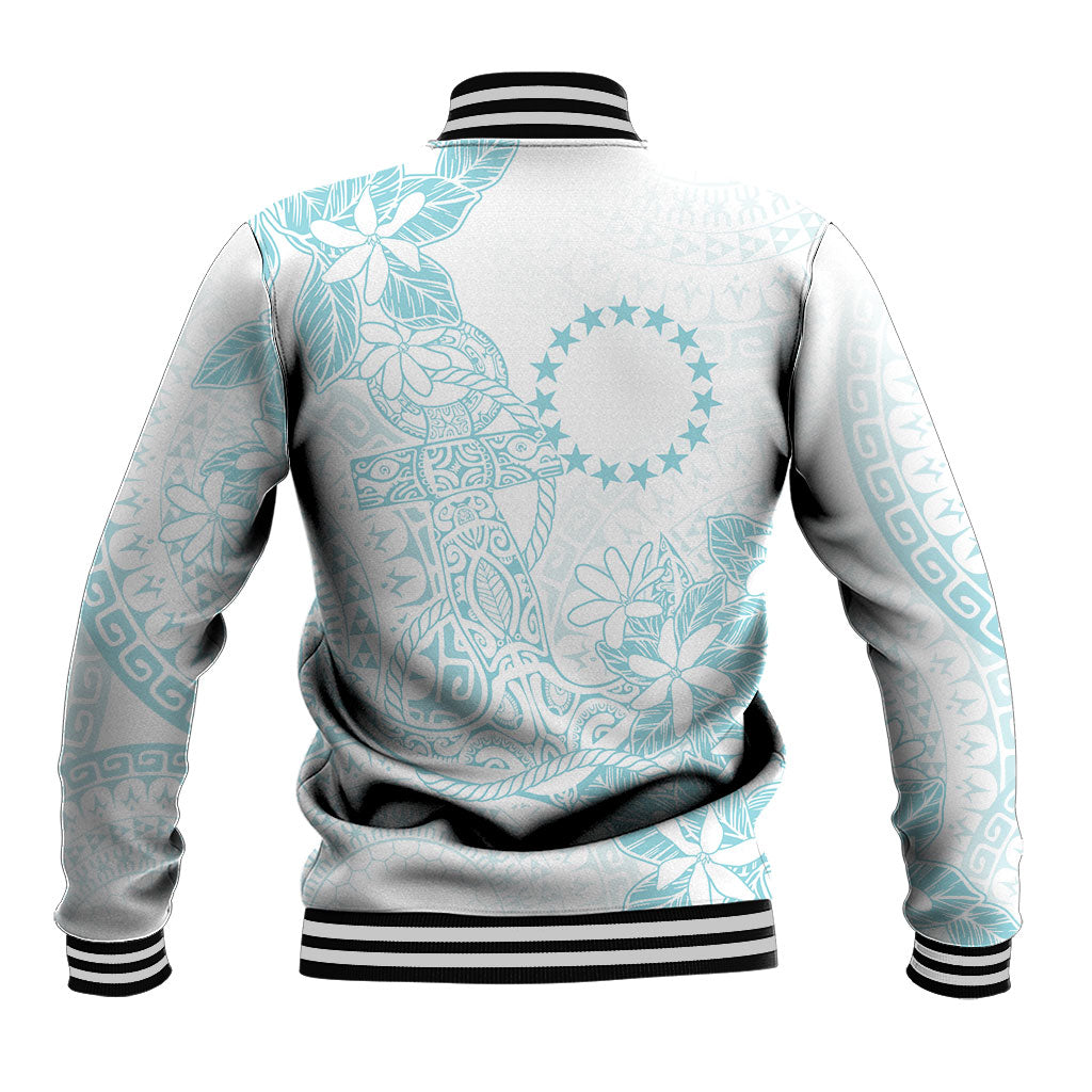 Turquoise Kuki Airani Tapakau Baseball Jacket Tribal Anchor Mix Tiare