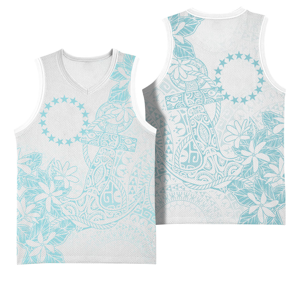Turquoise Kuki Airani Tapakau Basketball Jersey Tribal Anchor Mix Tiare LT7 - Polynesian Pride